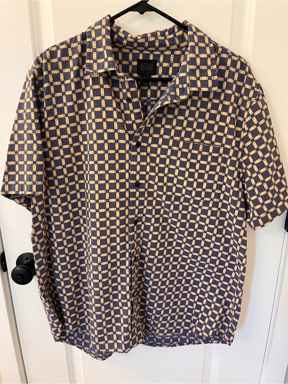 14th & Union Navy and Cream Check Camp Shirt